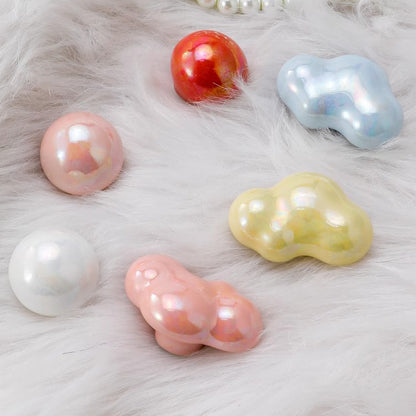 VICKI BROWN 12Pcs Heart Shape Ceramic Knobs Glossy Colorful Pearl Ball Shape Pulls for Kid's Cabinets Closets Bookcases