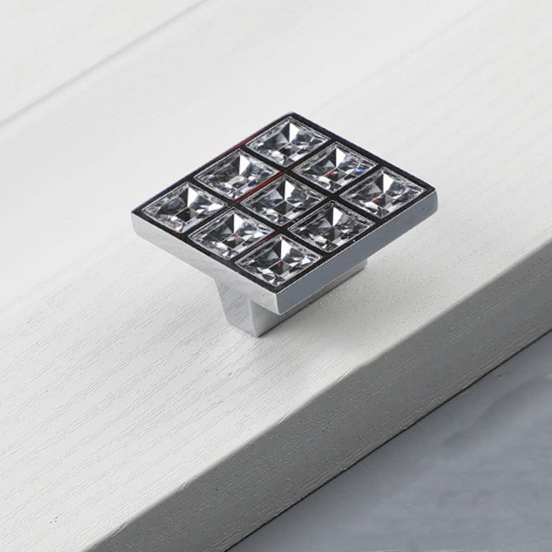 VICKI BROWN 12Pcs U Shape K9 Crystal Cabinet Pulls Modern Decorated Diamond Handles for Drawer Cupboard Wardrobe Dresser Square Shape