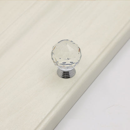 VICKI BROWN 12Pcs Round Diamond K9 Crystal Pull Handles Ball Shape Single Hole Knob for Kitchen Cabinet,Dresser,Drawer