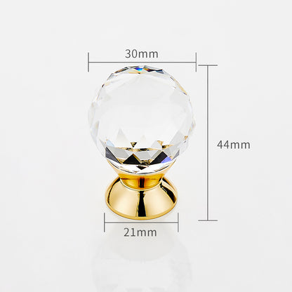 VICKI BROWN K9 Crystal With Brass Base Drawer Small Knobs European American Single Hole Round Crystal Handles For Cabinet Door Wardrobe Door Ball Shape 12 Pcs