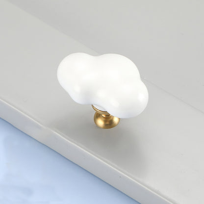 VICKI BROWN 12Pcs Cloud Shape Drawer Knobs Colorful Ceramic Cupboard Pulls Cute Bedroom Hardware Decoration for Kid’s Room