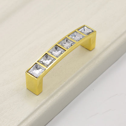 VICKI BROWN 12Pcs U Shape K9 Crystal Cabinet Pulls Modern Decorated Diamond Handles for Drawer Cupboard Wardrobe Dresser Square Shape