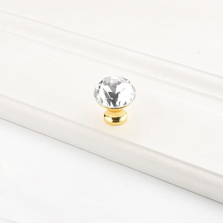 VICKI BROWN K9 Crystal Diamond Shape Drawer Handles Modern European Simple Transparent Single Hole Ball Shape Cabinet Wardrobe Door Knobs 10 Pcs
