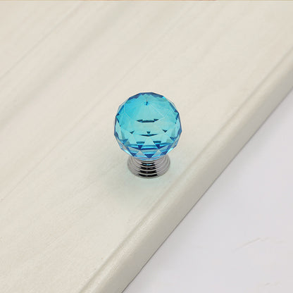 VICKI BROWN 12Pcs Round Diamond K9 Crystal Pull Handles Ball Shape Single Hole Knob for Kitchen Cabinet,Dresser,Drawer