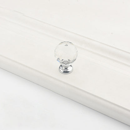 VICKI BROWN K9 Crystal Diamond Shape Drawer Handles Modern European Simple Transparent Single Hole Ball Shape Cabinet Wardrobe Door Knobs 10 Pcs