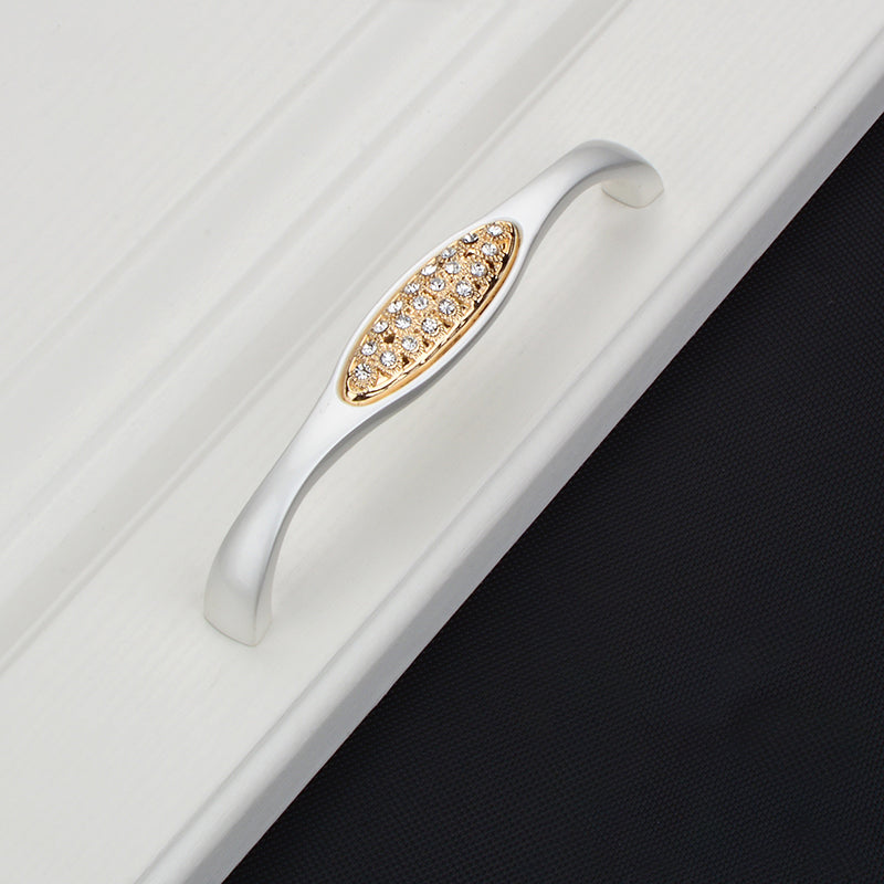 VICKI BROWN K9 Crystal Cabinet Handles Knobs European Modern Simple Cupboard Shoe Cabinet Wardrobe Door Pull Embedded with Crystal Diamonds 12 Pcs