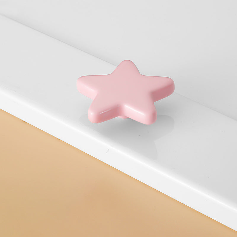 VICKI BROWN Cute Star And Moon Cartoon Cabinet Handle Colorful Children's Room Ceramic Knobs For Drawer Wardrobe Door 12 Pcs
