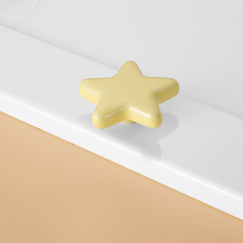 VICKI BROWN Cute Star And Moon Cartoon Cabinet Handle Colorful Children's Room Ceramic Knobs For Drawer Wardrobe Door 12 Pcs