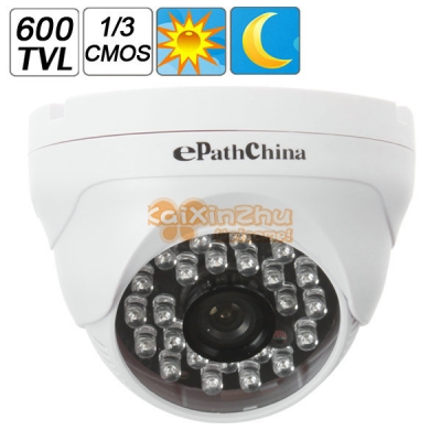 600tvl hd 1/3 coms night vision color dome cctv camera for indoor security video surveillance with ir led [cctv-cameras-1900]