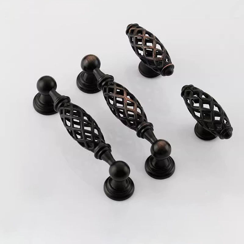VICKI BROWN 12 Pcs European Bronze Birdcage Cabinet Handle Retro Birdcage Kitchen  Bathroom Cabinet Cupboard Drawer Dresser Door Handles Antique Pull Knobs
