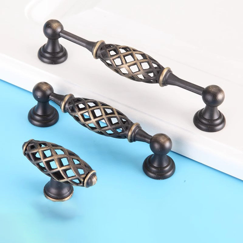 VICKI BROWN 12 Pcs Vintage Black Birdcage Kitchen Door Handles Cabinet Pull Knob Drawer Dresser Hardware Pull Handles European&American Style