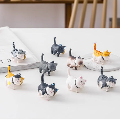 VICKI BROWN Cute Cat Resin Handle With Brass Base Light Luxury Small Handles For Closet Cabinet Door Drawer 12 Pcs