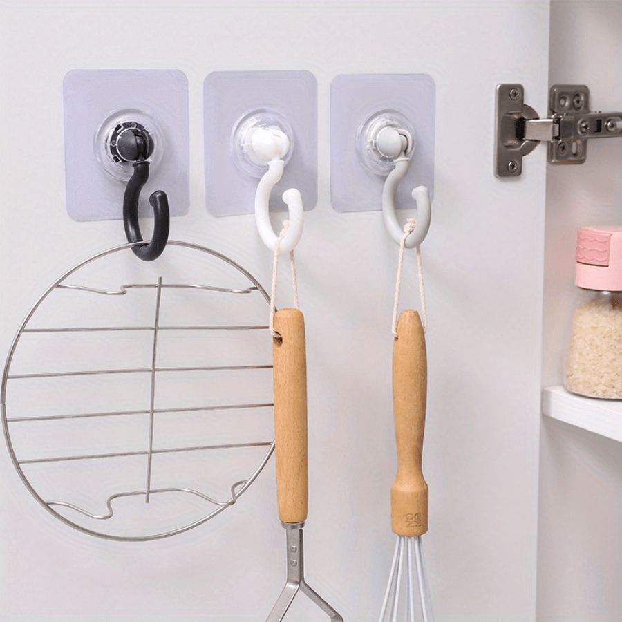 5 Pcs Strong Rotating Ceiling Hooks, Non-Perforated, Adhesive Hanging Hooks For Walls, Roofs, And Doors