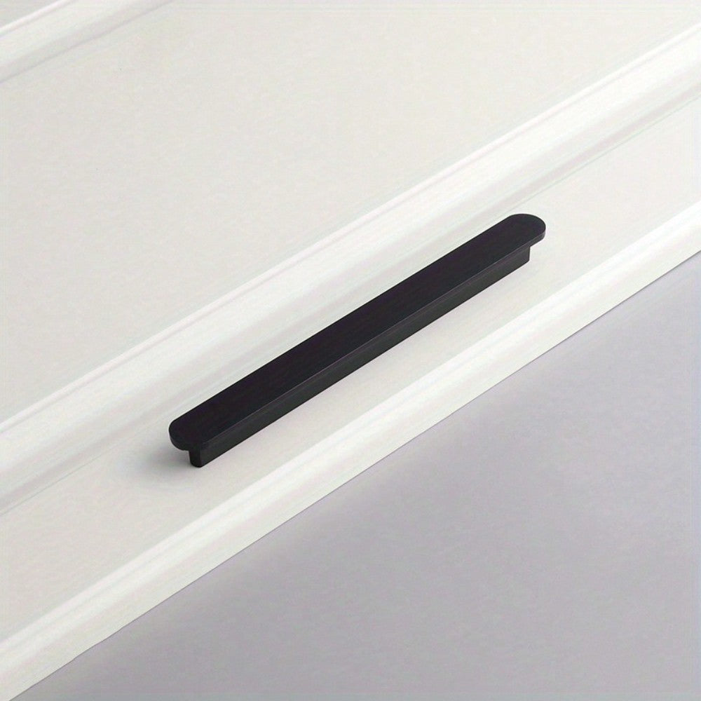 4 Pcs Hole Centers 6.3 Inch(160mm) Kitchen Drawer Handle Door Cabinet Pulls Space Aluminum Handle Modern Black Brushed Brass Hardware For Wardrobe Bathroom Dresser