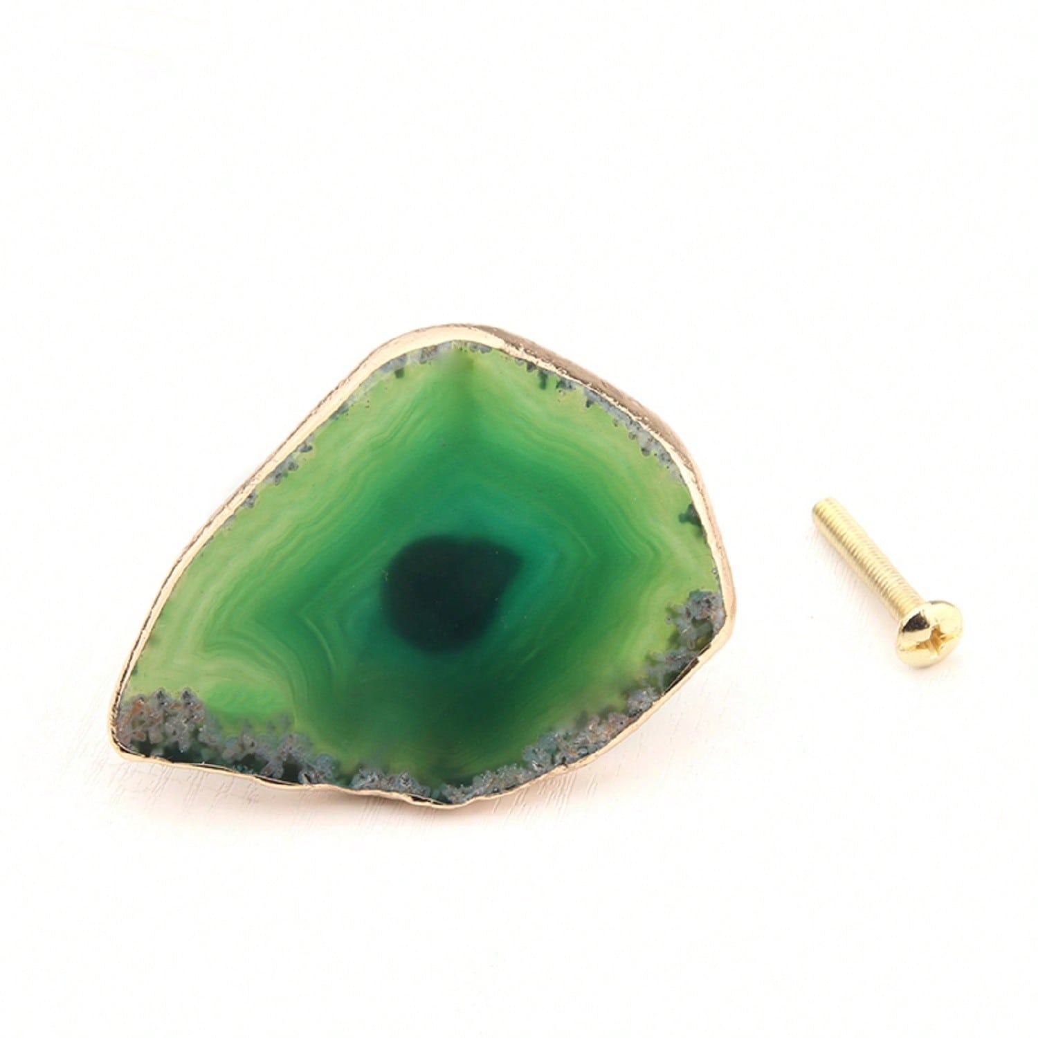 Unique Green Agate Cabinet Knobs And Pulls Set Of 4, Knobs For Cabinets And Drawers Gold Dresser Knobs Bifold Door Knob For Closet Kitchen Cupboard