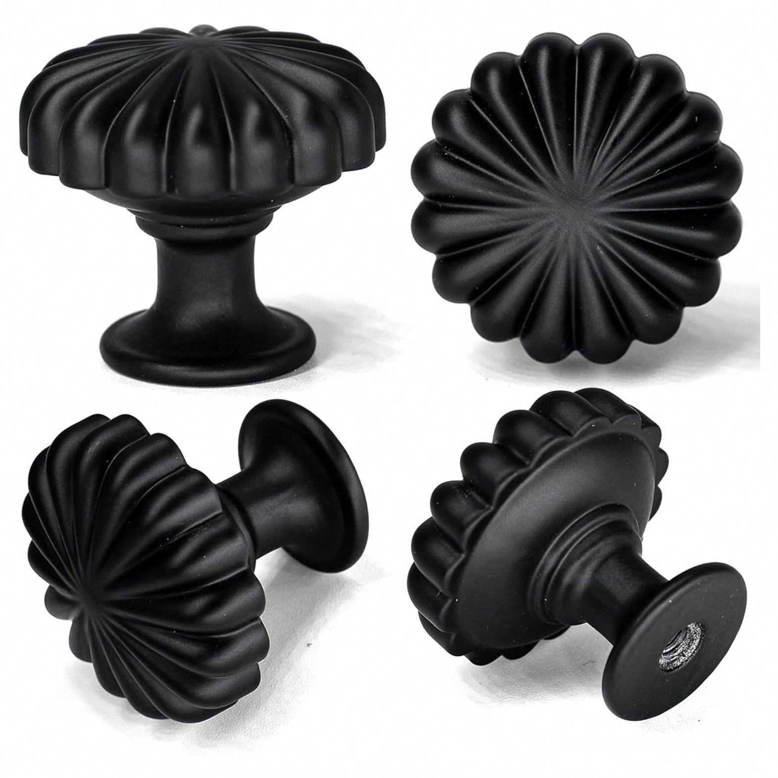 Archived photograph of 4 Pack Black Cabinet Knobs Pulls Vintage Cupboard Dresser Knob Modern Simple Gold Drawer Handles Single H