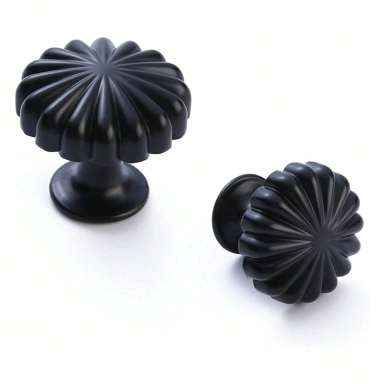 4 Pack Black Cabinet Knobs Pulls Vintage Cupboard Dresser Knob Modern Simple Gold Drawer Handles Single Hole Pumpkin Knobs
