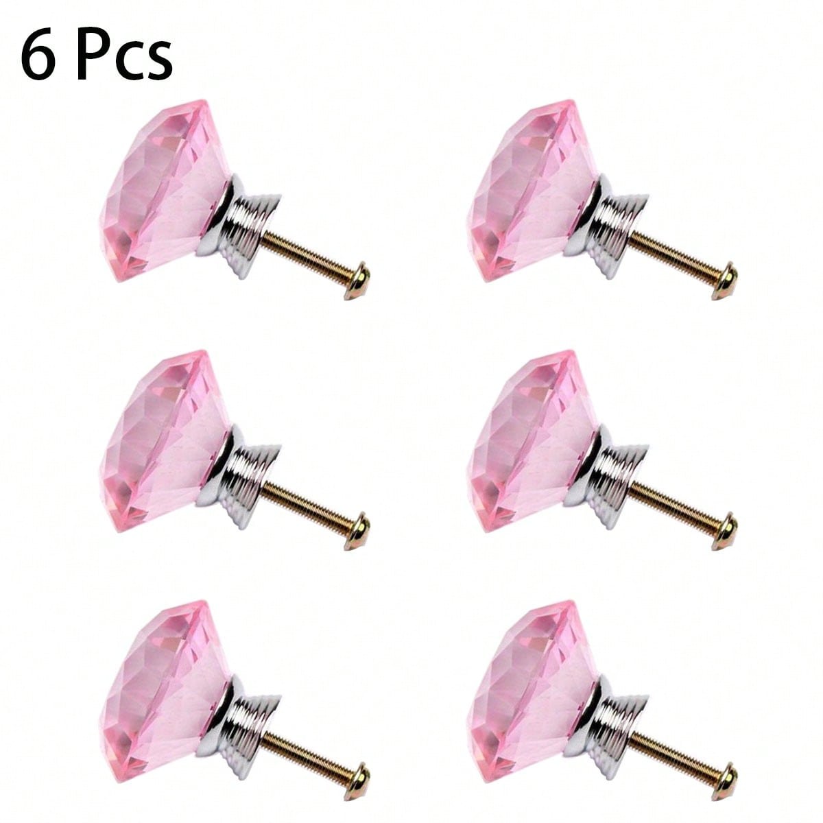 6 Pcs 40mm crystal single hole handles European modern simple wardrobe door knobs Kitchen drawer diamond handles