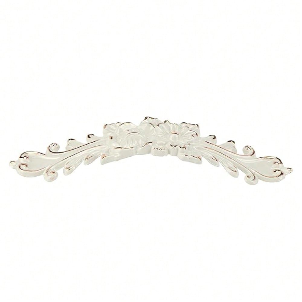 6Pcs 5" Hole to Hole Euro Rose Decorative Cabinet Pull Handles Ivory Drawer Pull Handles Vintage Kitchen Zinc Alloy Flower Drawer Dresser Vanity Nightstand Cupboard Wardrobe Pull Handles