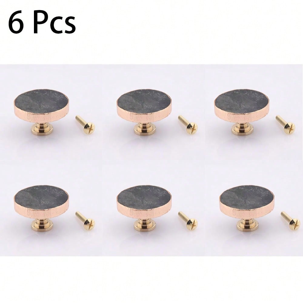 6 White Crystal Cave Cabinet Knobs Crystal Stone Drawer Knobs Decorative Gold Plated Gemstone Cabinet Knobs for Home Office Decor