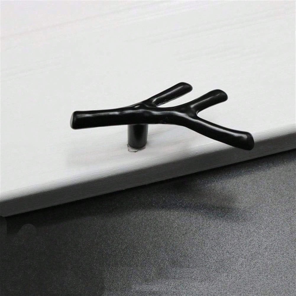 8 Pack Twig Knobs Tree Branch Handles Drawer Knobs Fashion Zinc Alloy Pulls Furniture Dresser Pull Handles Door Knobs for Cabinets (Black)