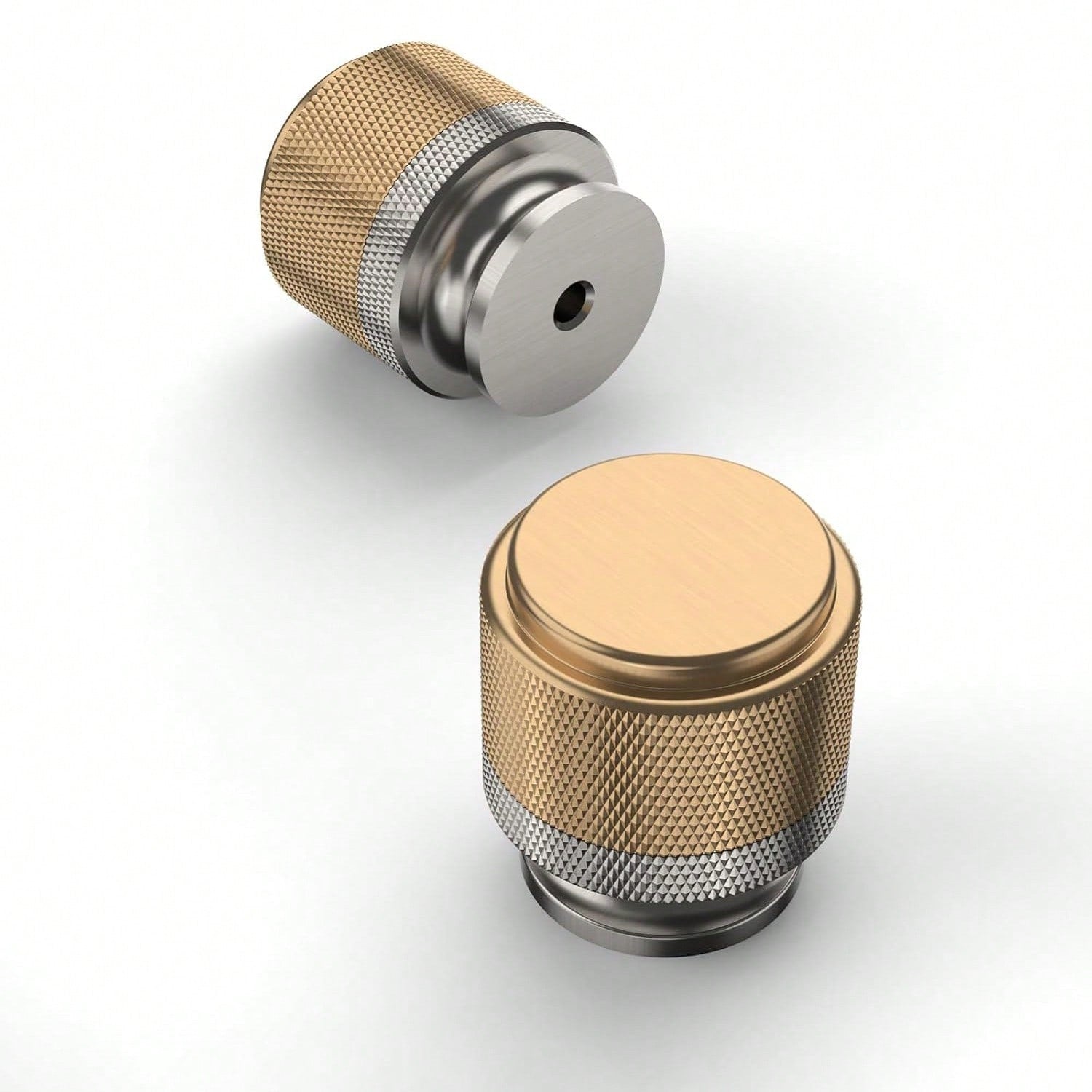 4 Pack Champagne Bronze Satin Nickel Knurled Cabinet Knobs Kitchen Cabinet Pulls for Drawer Dresser, Cupboard and Wardrobe