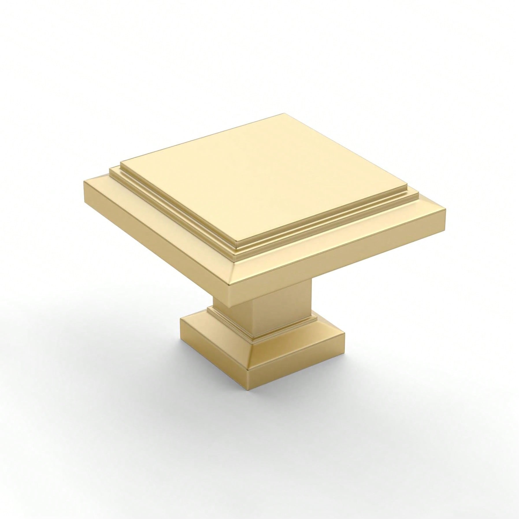 4 Pack Brushed Gold Kitchen Cabinet Knobs Square Dresser Knobs Drawer Knobs Cabinet Hardware Zinc Knobs for Dresser Drawers