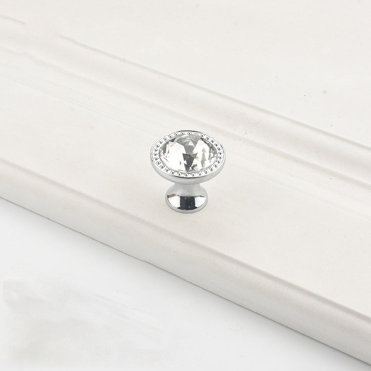VICKI BROWN K9 Crystal Diamond Shape Drawer Handles Modern European Simple Transparent Single Hole Ball Shape Cabinet Wardrobe Door Knobs 10 Pcs