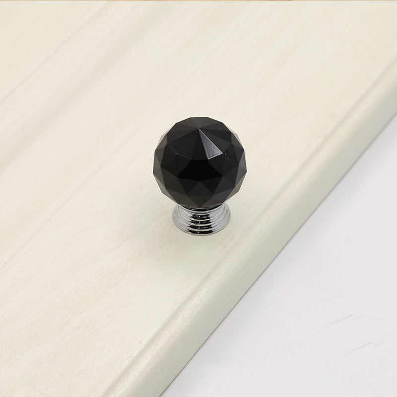 VICKI BROWN 12Pcs Round Diamond K9 Crystal Pull Handles Ball Shape Single Hole Knob for Kitchen Cabinet,Dresser,Drawer