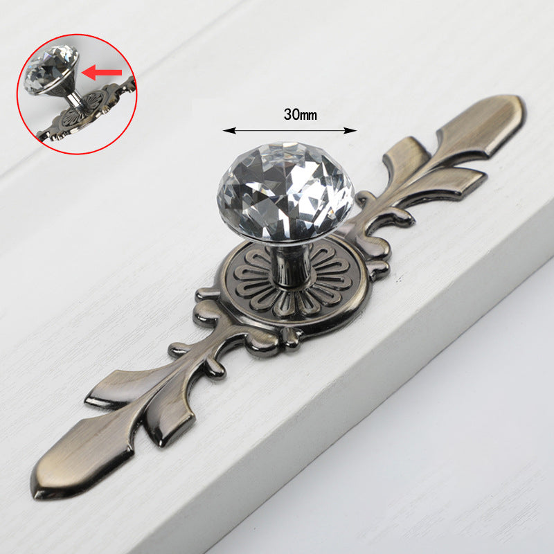 VICKI BROWN K9 Crystal Diamond Shape Drawer Handles with Plate Modern European Simple Transparent Single Hole Cabinet Wardrobe Door Knobs 10 Pcs