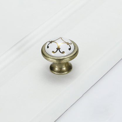 VICKI BROWN 12 Pcs White Single Hole Ceramic Knob Pull Handle Round Shape Small Handles For Cabinet Drawer Cupboards