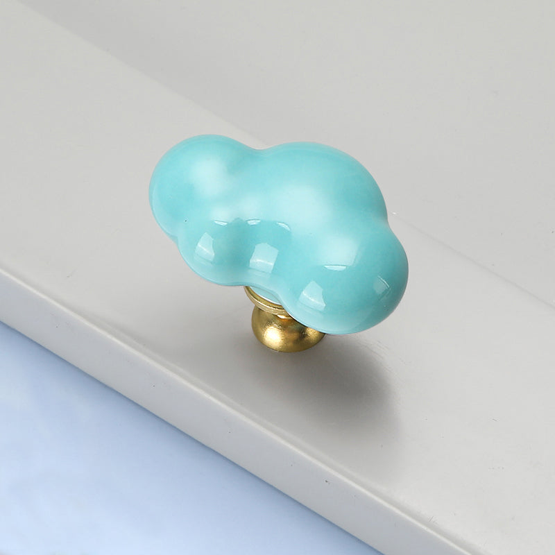 VICKI BROWN 12Pcs Cloud Shape Drawer Knobs Colorful Ceramic Cupboard Pulls Cute Bedroom Hardware Decoration for Kid’s Room