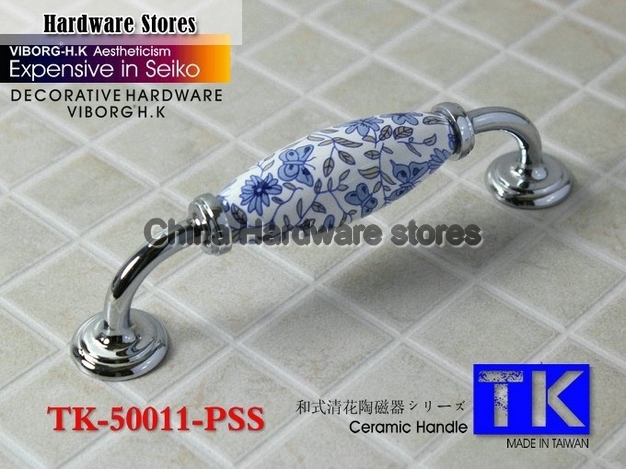 (30 pieces/lot) 128mm VIBORG Ceramic+Zinc Alloy Furniture Handles Drawer Handles& Cabinet Handles &Drawer Pulls