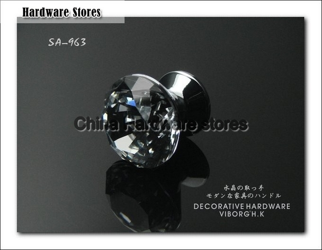 (30 pieces/lot) 30mm VIBORG K9 Glass Crystal Knobs Drawer Handle& Cabinet Pulls &Drawer Knobs, SA-963-PSS (30 pieces/lot) 30mm VIBORG K9 Glass Crystal Knobs Drawer Handle& Cabinet Pulls &Drawer Knobs, SA-963-PSS