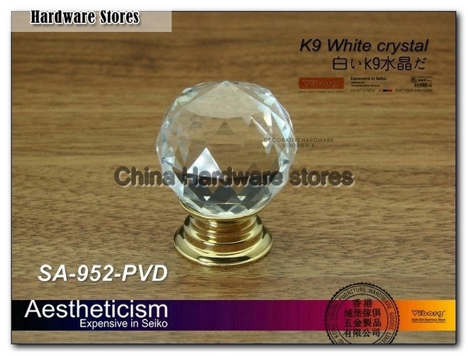 (4 pieces/lot) 25mm VIBORG K9 Glass Crystal Knobs Drawer Handle& Cabinet Pulls &Drawer Knobs, SA-952B-PVD-25 (4 pieces/lot) 25mm VIBORG K9 Glass Crystal Knobs Drawer Handle& Cabinet Pulls &Drawer Knobs, SA-952B-PVD-25