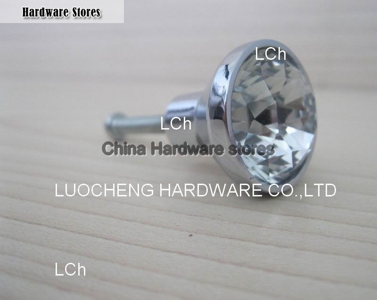 10 PCS/LOT 25MM CLEAR CRYSTAL CABINET KNOB ON A CHROME ZINC BASE 10 PCS/LOT 25MM CLEAR CRYSTAL CABINET KNOB ON A CHROME ZINC BASE