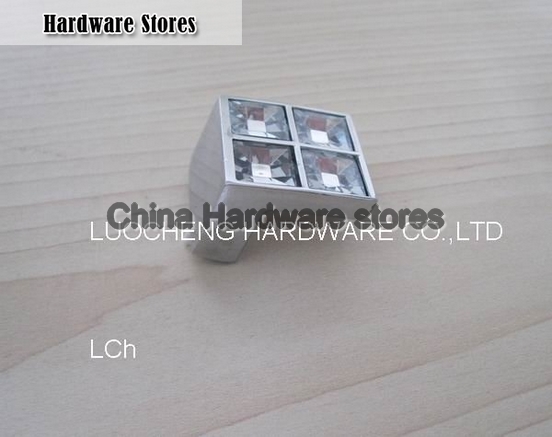 100PCS/ LOT 25 MM CLEAR CRYSTAL HANDLE WITH ALUMINIUM ALLOY CHROME METAL PART 100PCS/ LOT 25 MM CLEAR CRYSTAL HANDLE WITH ALUMINIUM ALLOY CHROME METAL PART