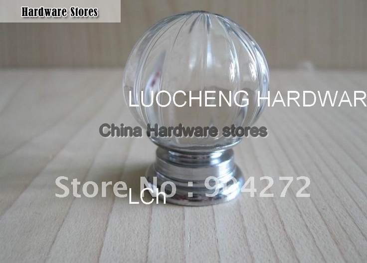 10PCS/LOT 30MM CLEAR MELON CRYSTAL KNOBS ON A CHROME ZINC BASE 10PCS/LOT 30MM CLEAR MELON CRYSTAL KNOBS ON A CHROME ZINC BASE
