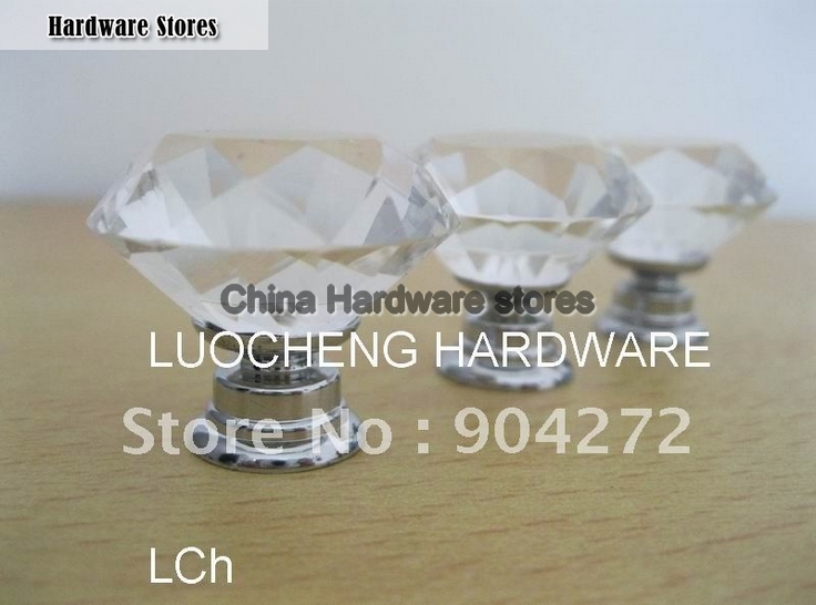 10PCS/LOT 30MM CUT CRYSTAL KNOBS ON A CHROME ZINC BASE 10PCS/LOT 30MM CUT CRYSTAL KNOBS ON A CHROME ZINC BASE