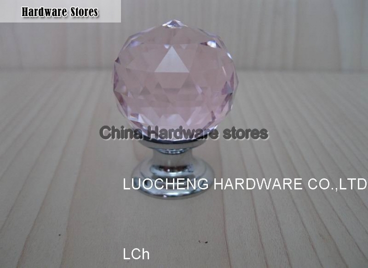 10PCS/LOT 30MM PINK CRYSTAL KNOB WITH CHROME ZINC BASE 10PCS/LOT 30MM PINK CRYSTAL KNOB WITH CHROME ZINC BASE