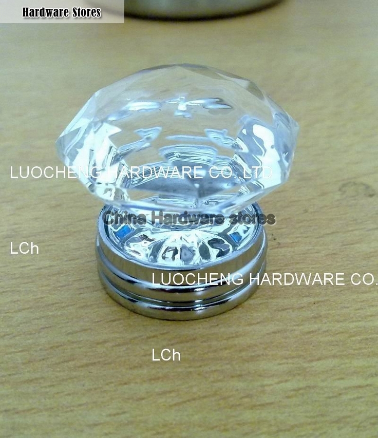 10PCS/LOT 35MM CLEAR CRYSTAL KNOB ON A CHROME BRASS BASE 10PCS/LOT 35MM CLEAR CRYSTAL KNOB ON A CHROME BRASS BASE