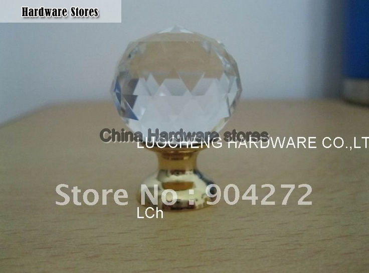 10PCS/LOT CRYSTAL KNOB WITH GOLD BRASS BASE II 10PCS/LOT CRYSTAL KNOB WITH GOLD BRASS BASE II