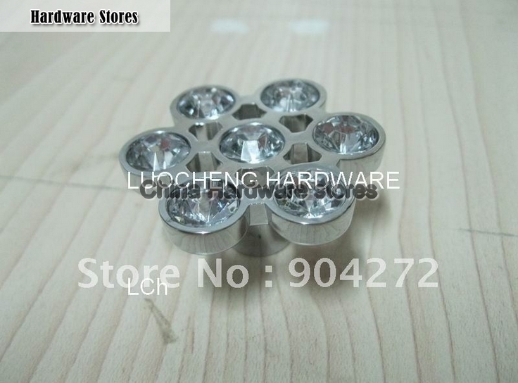 10PCS/ LOT FLOWER CLEAR CRYSTAL KNOBS WITH ALUMINIUM ALLOY CHROME METAL PART 10PCS/ LOT FLOWER CLEAR CRYSTAL KNOBS WITH ALUMINIUM ALLOY CHROME METAL PART