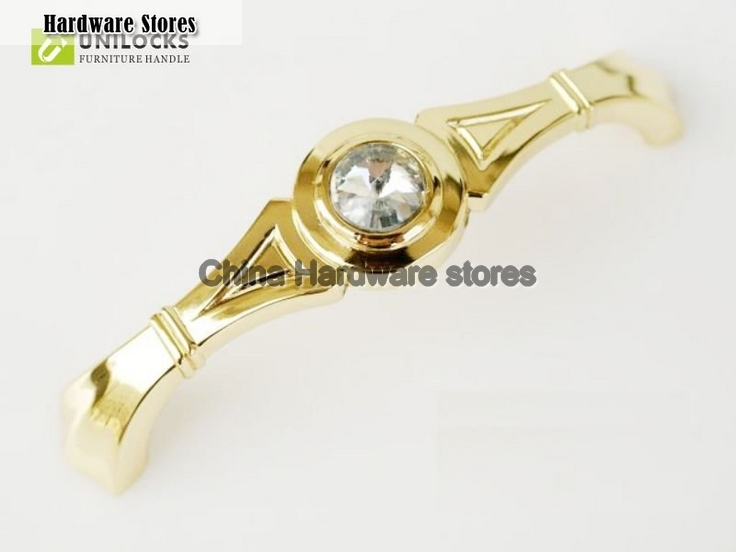 10Pcs C.C.. 96 MM Clear Crystal Handle With Zinc Alloy Gold Metal Part 10Pcs C.C.. 96 MM Clear Crystal Handle With Zinc Alloy Gold Metal Part