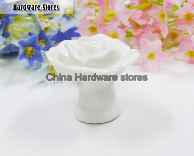 10Pcs Furniture Hardware Kids Ceramic Rose Knobs and Pulls Drawer Knobs