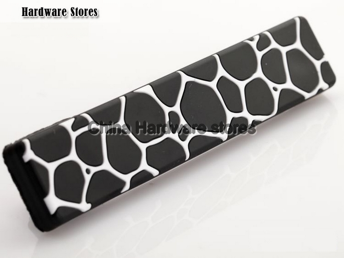 10Pcs Furniture Hardware Rubber Abstract Black Kitchen Drawer Handles(C.C:128mm) [Children Handle and knobs 20]