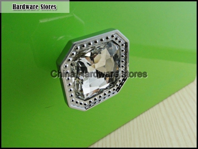 10Pcs Modern Fashion ?Diamond Glass Chrome Cabinet Drawer Knobs Pull Handle New ?(Diameter: 32MM) 10Pcs Modern Fashion ?Diamond Glass Chrome Cabinet Drawer Knobs Pull Handle New ?(Diameter: 32MM)