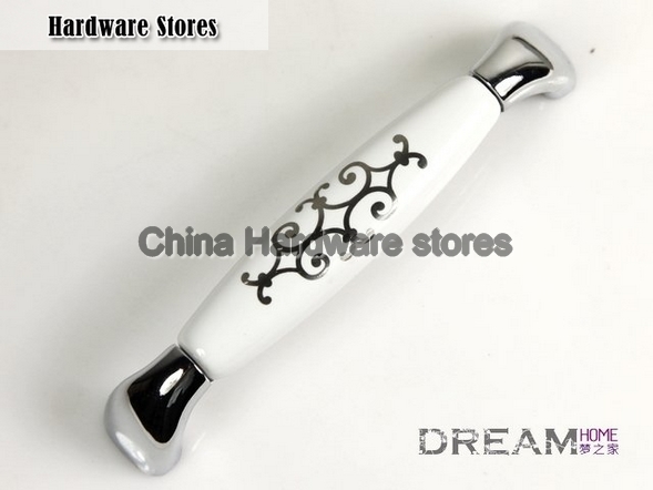 128mm Country style Ceramic cabinet handle / cabinet pull / chrome plated handle/ Zinc alloy 128mm Country style Ceramic cabinet handle / cabinet pull / chrome plated handle/ Zinc alloy
