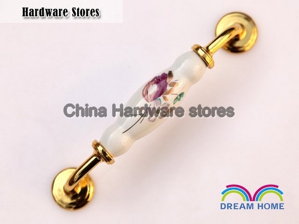 128mm Gold plated Ceramic drawer handle/ cabinet handle / pull handle Country style C:128mm L:150mm AI09GP 128mm Gold plated Ceramic drawer handle/ cabinet handle / pull handle Country style C:128mm L:150mm AI09GP
