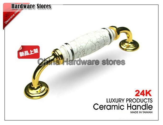 (30 pieces/lot) 128mm Luxury VIBORG Ceramic+Zinc Alloy Furniture Handle Drawer Handle& Cabinet Handle &Drawer Pull